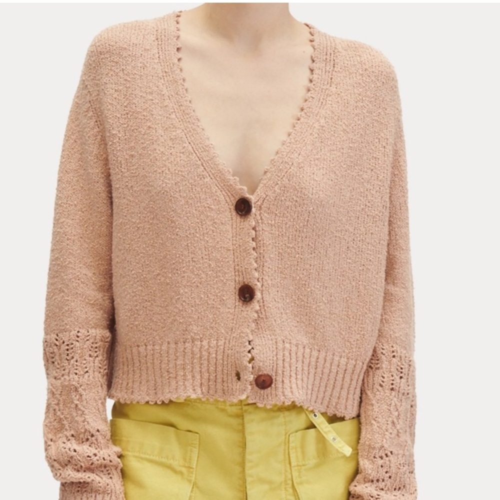 Rachel Comey Olia Cardigan Peruvian Cotton Camel Large - Picture 4 of 13